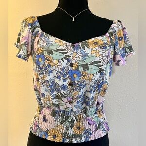 Monteau Multicolor Floral Blouse